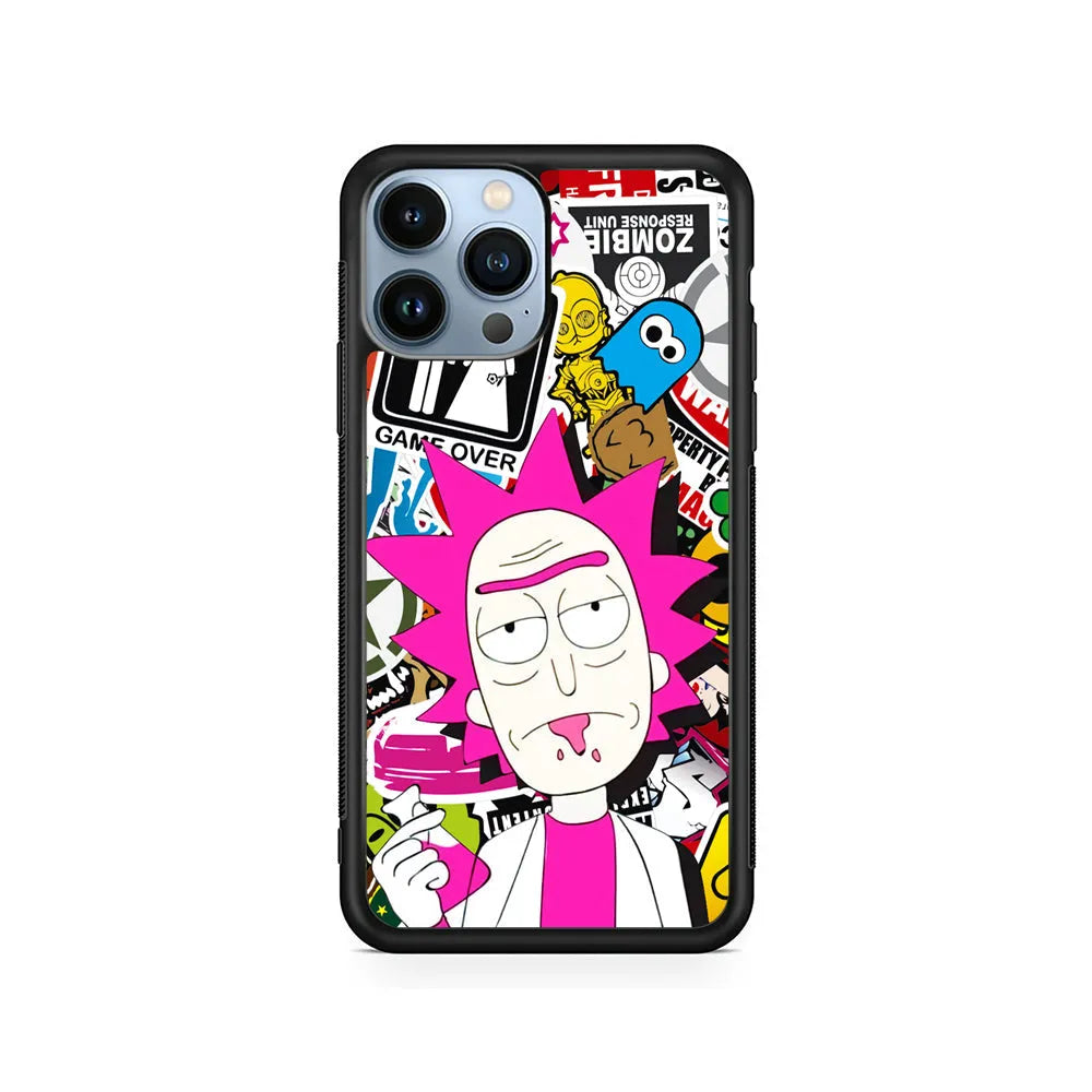 Dr Rick Sanchez Scientist iPhone 13 Pro Case-Rubber / Black (2D Case)-Xtracase