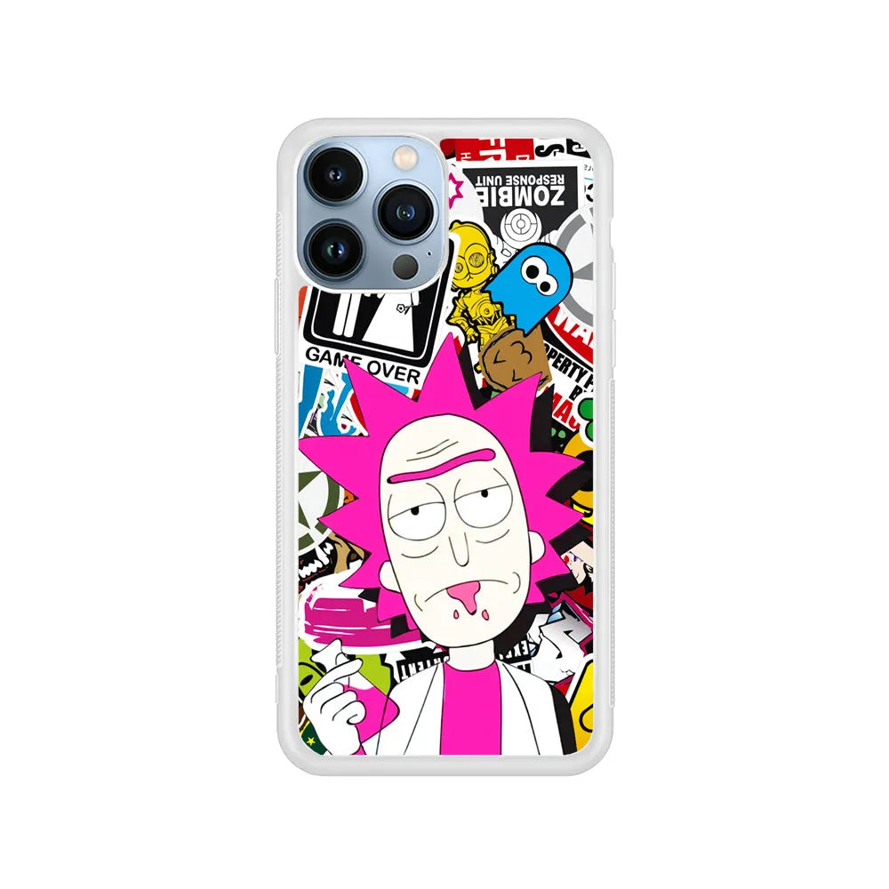 Dr Rick Sanchez Scientist iPhone 14 Pro Case-Rubber / White (2D Case)-Xtracase