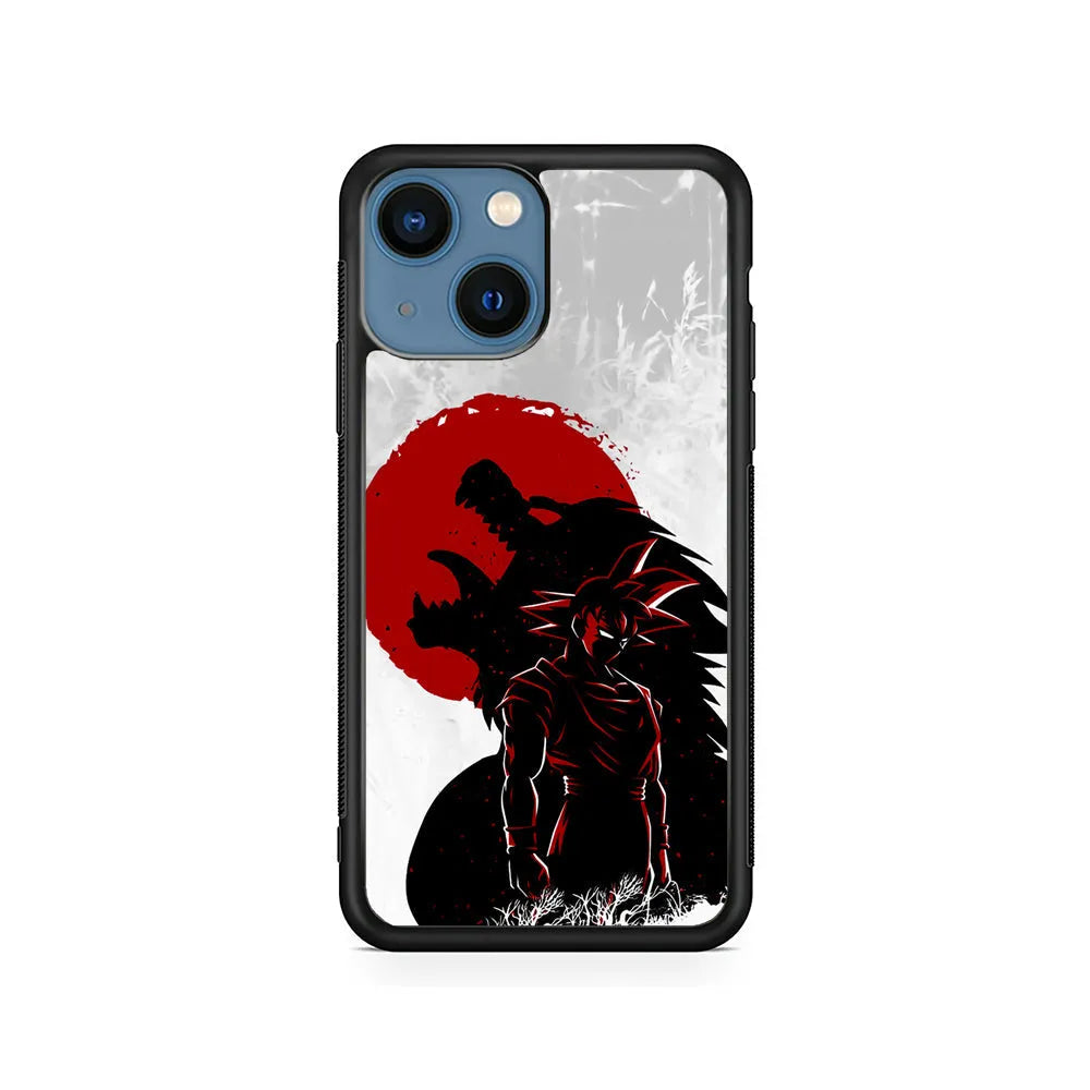 Dragon Ball Goku Red Moon iPhone 15 Case-Rubber / Black (2D Case)-Xtracase