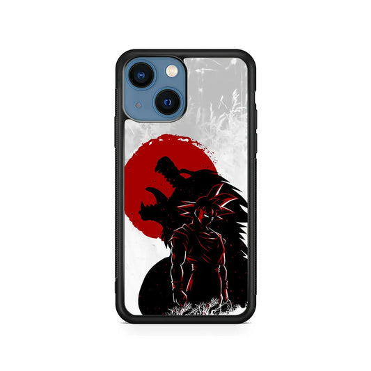Dragon Ball Goku Red Moon iPhone 14 Plus Case-Rubber / Black (2D Case)-Xtracase