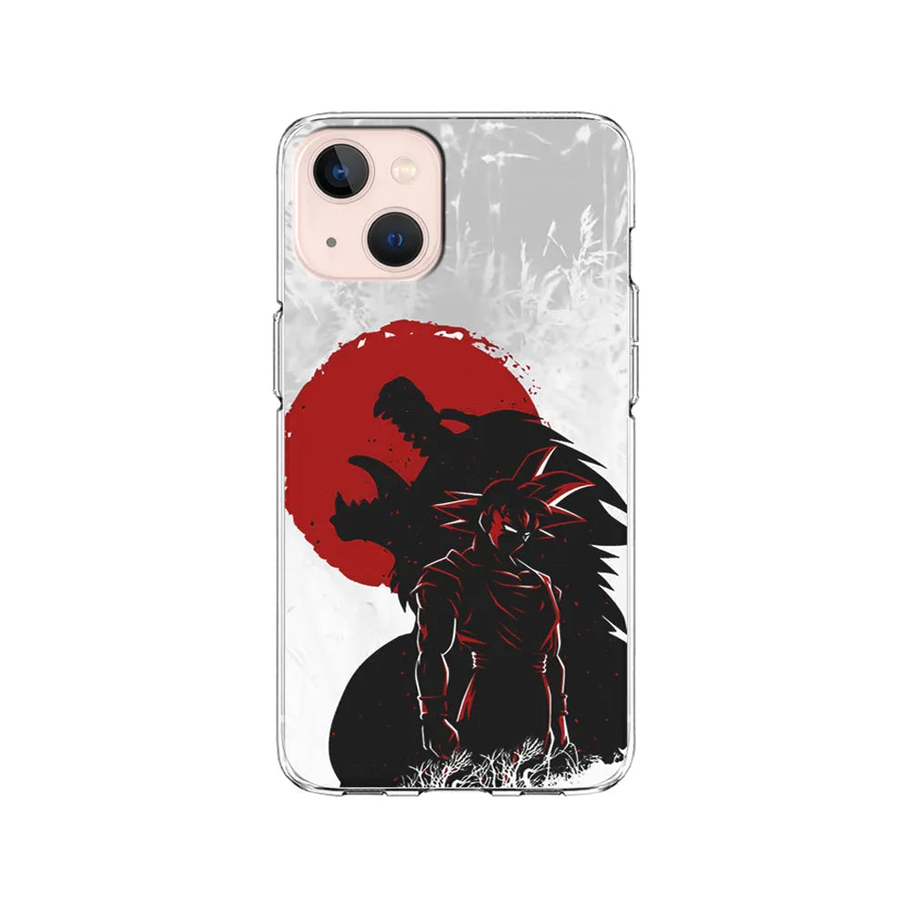 Dragon Ball Goku Red Moon iPhone 15 Case-Clear Soft Case-Xtracase