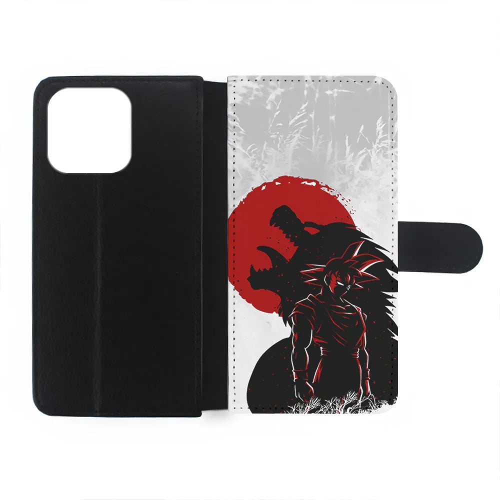 Dragon Ball Goku Red Moon iPhone 15 Case-Flip Wallet Case-Xtracase