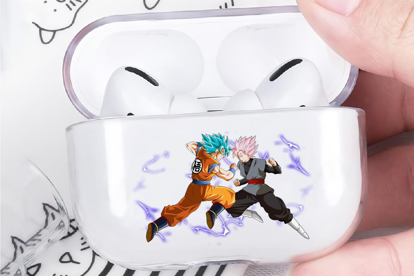 Dragon Ball Lightning and Fight Apple Airpod Pro 2 Clear Case-Xtracase