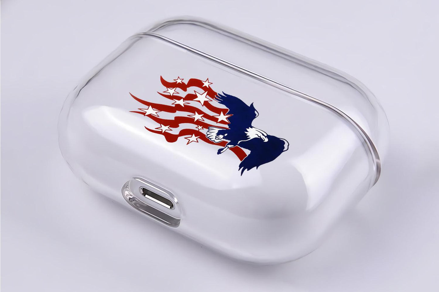 Eagle and American Flag Apple Airpod Pro 2 Clear Case-Xtracase