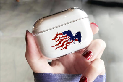 Eagle and American Flag Apple Airpod Pro 2 Clear Case-Xtracase