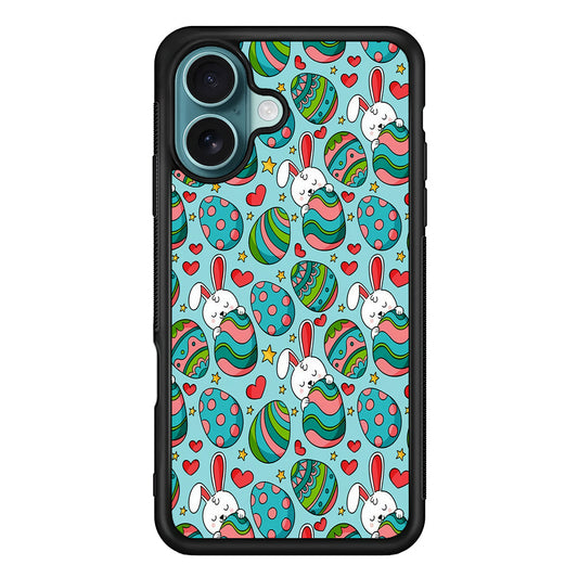 Easter Eggs and Rabbits Pattern iPhone 16 Plus Case - Xtracase
