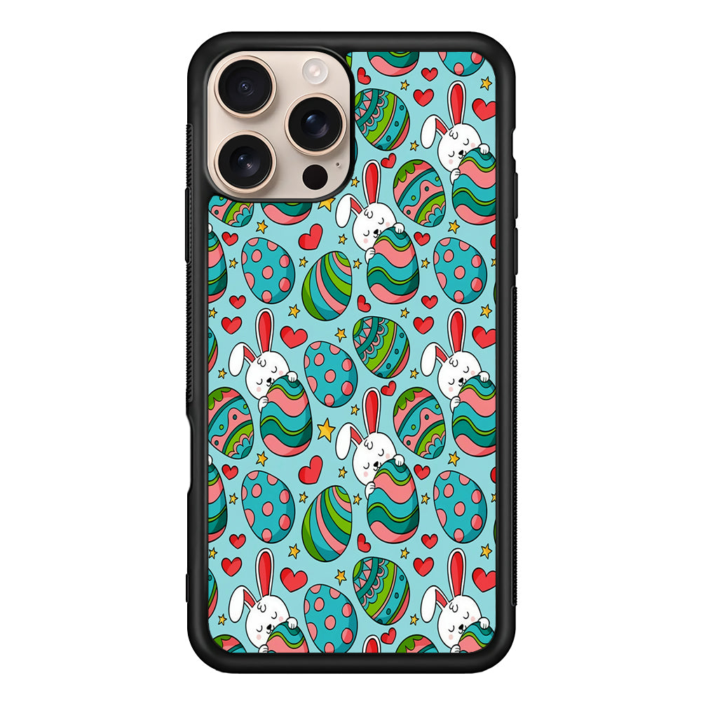 Easter Eggs and Rabbits Pattern iPhone 16 Pro Case - iPhone 16 Pro