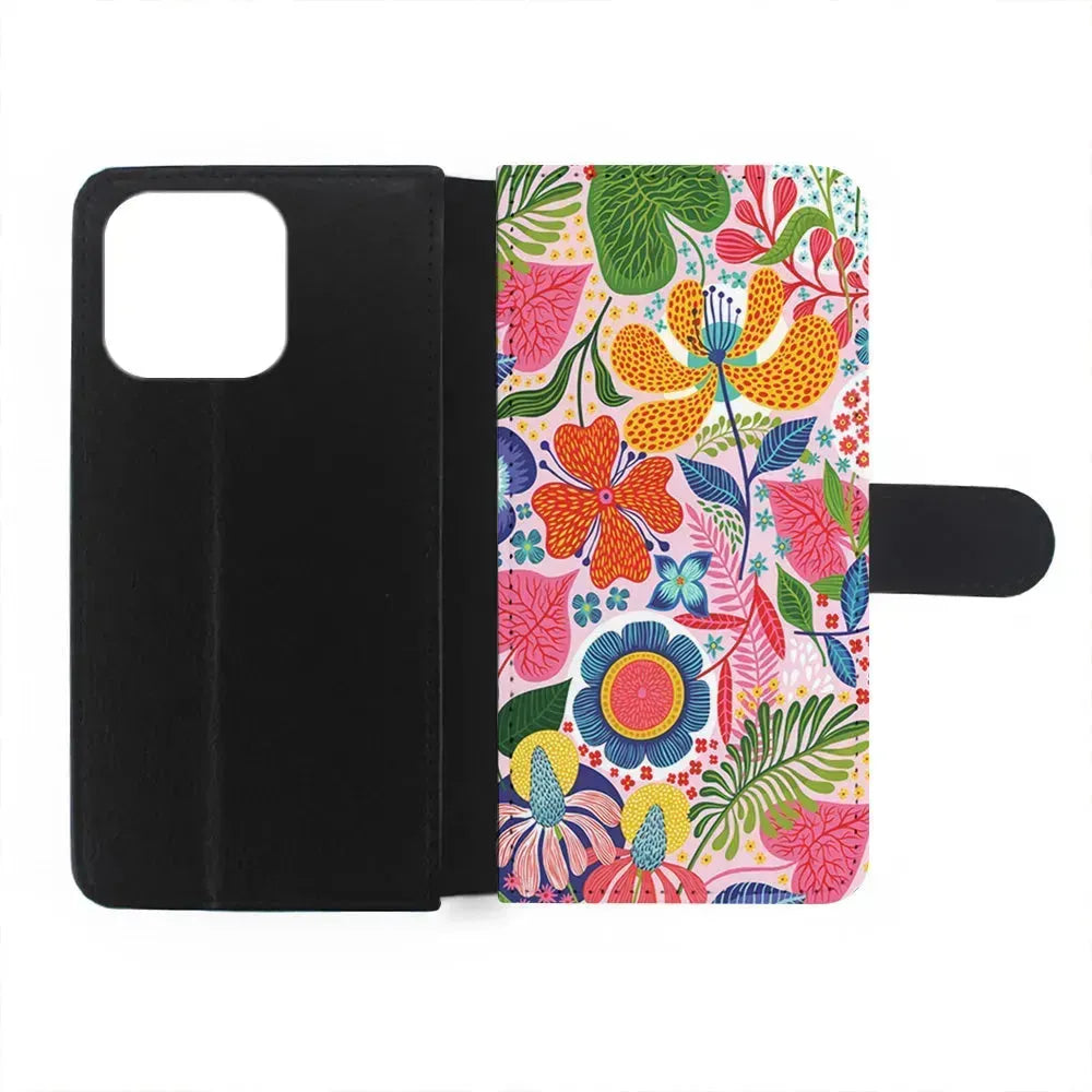 Exotic Floral Aesthetic iPhone 15 Pro Max Case-Flip Wallet Case-Xtracase