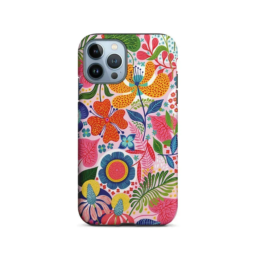 Exotic Floral Aesthetic iPhone 15 Pro Max Case-2 in 1 Tough Case-Xtracase