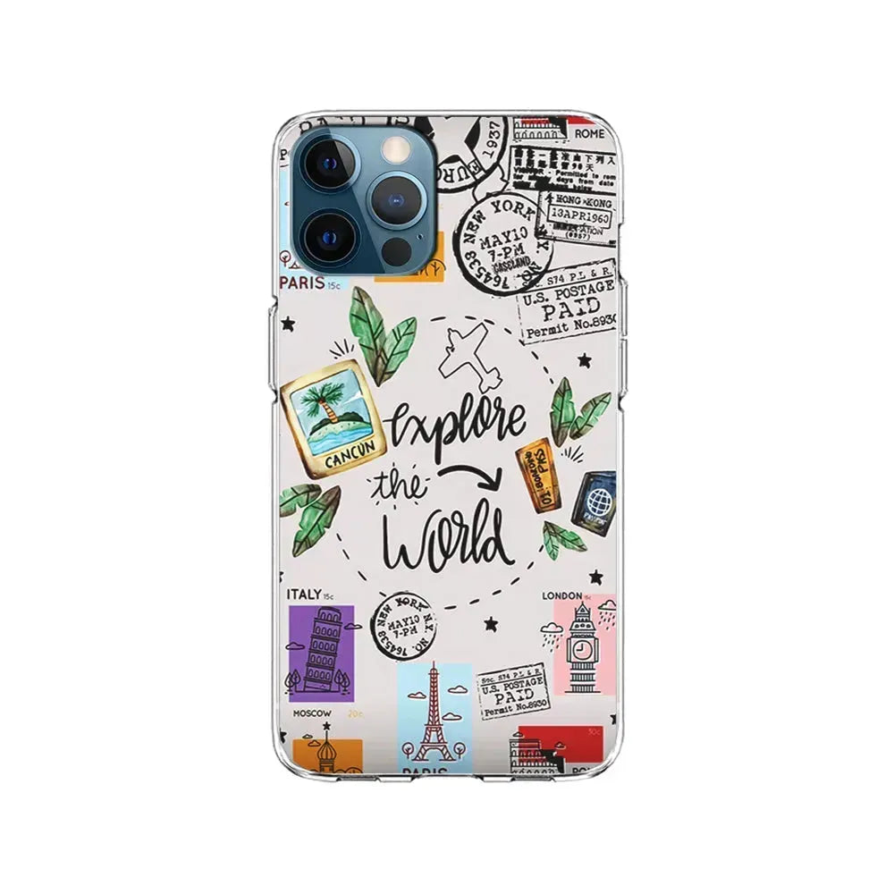 Explore The World Travel iPhone 15 Pro Max Case-Clear Soft Case-Xtracase