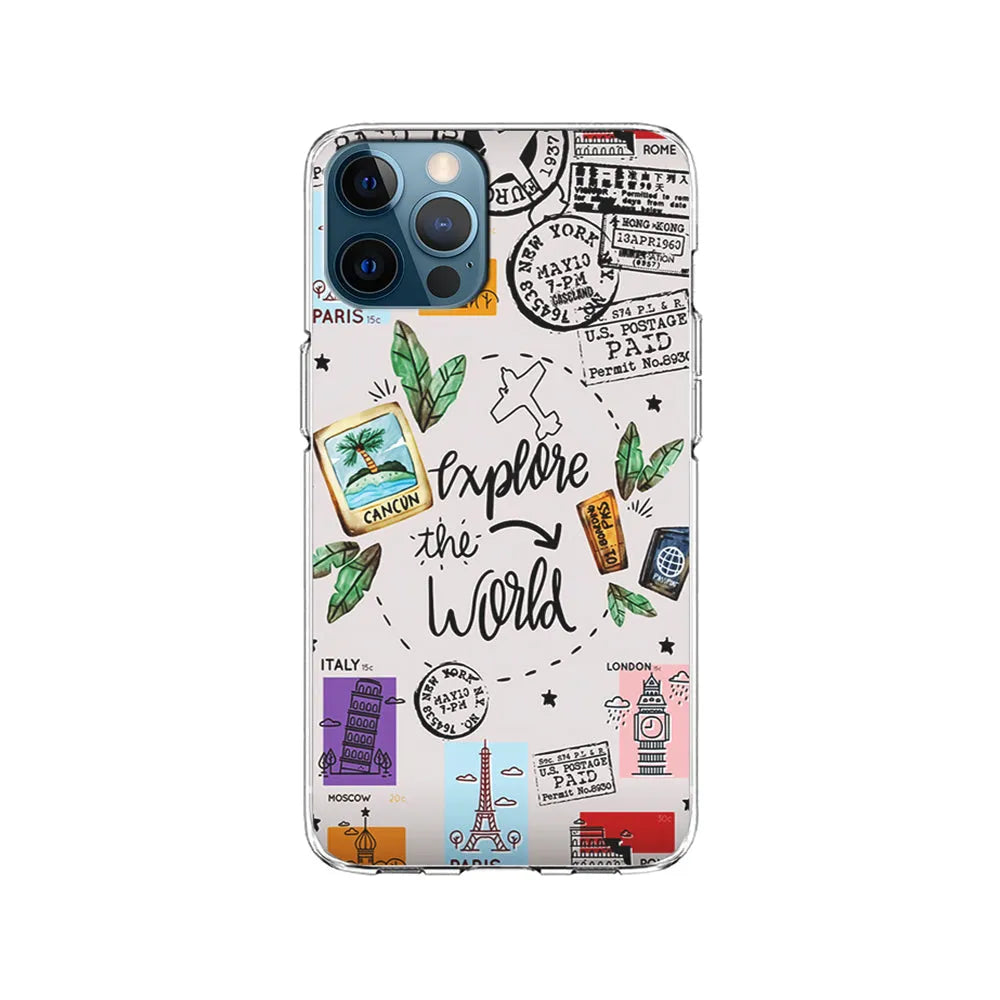 Explore The World Travel iPhone 13 Pro Case-Clear Soft Case-Xtracase