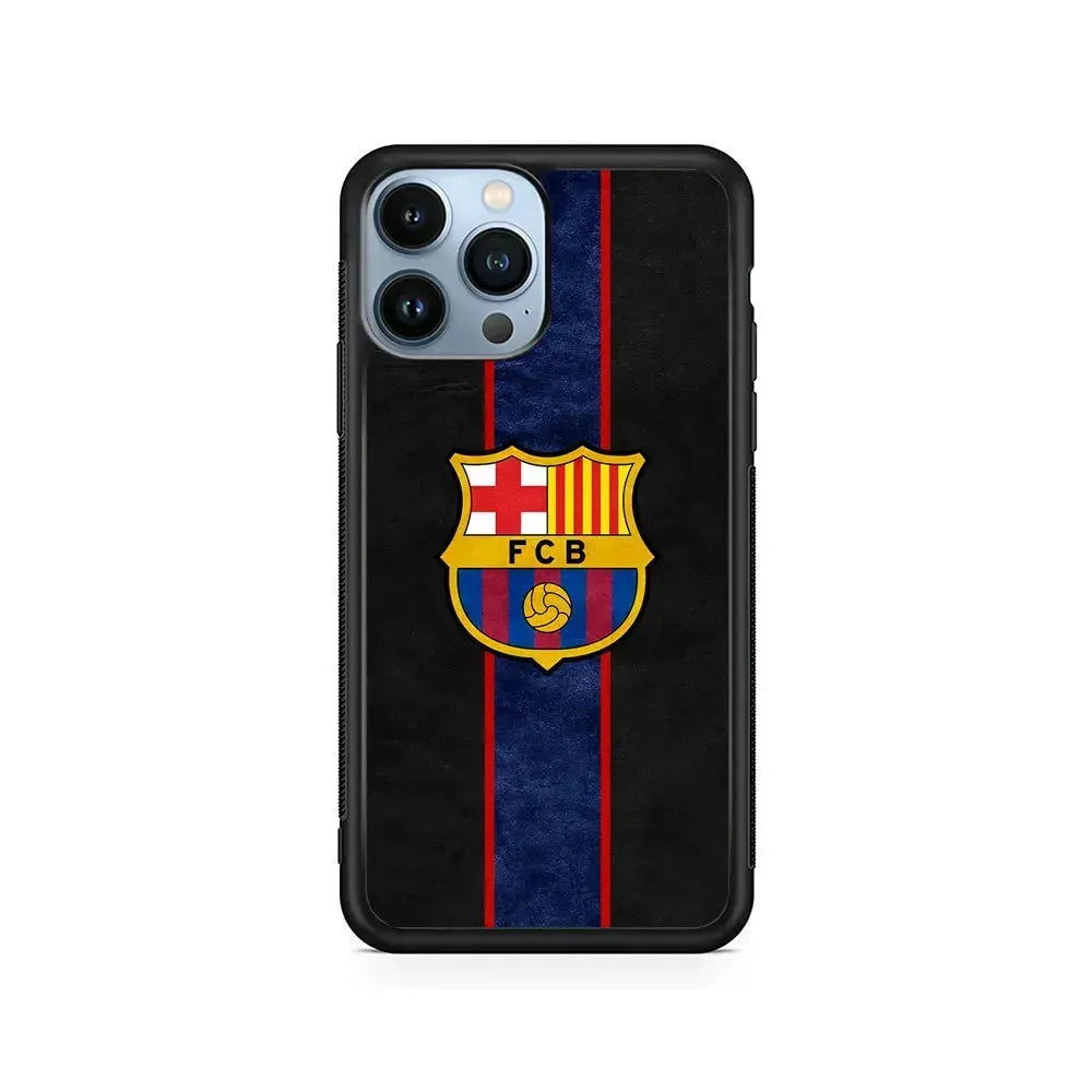 FC Barcelona Football Club iPhone 14 Pro Max Case-Rubber / Black (2D Case)-Xtracase