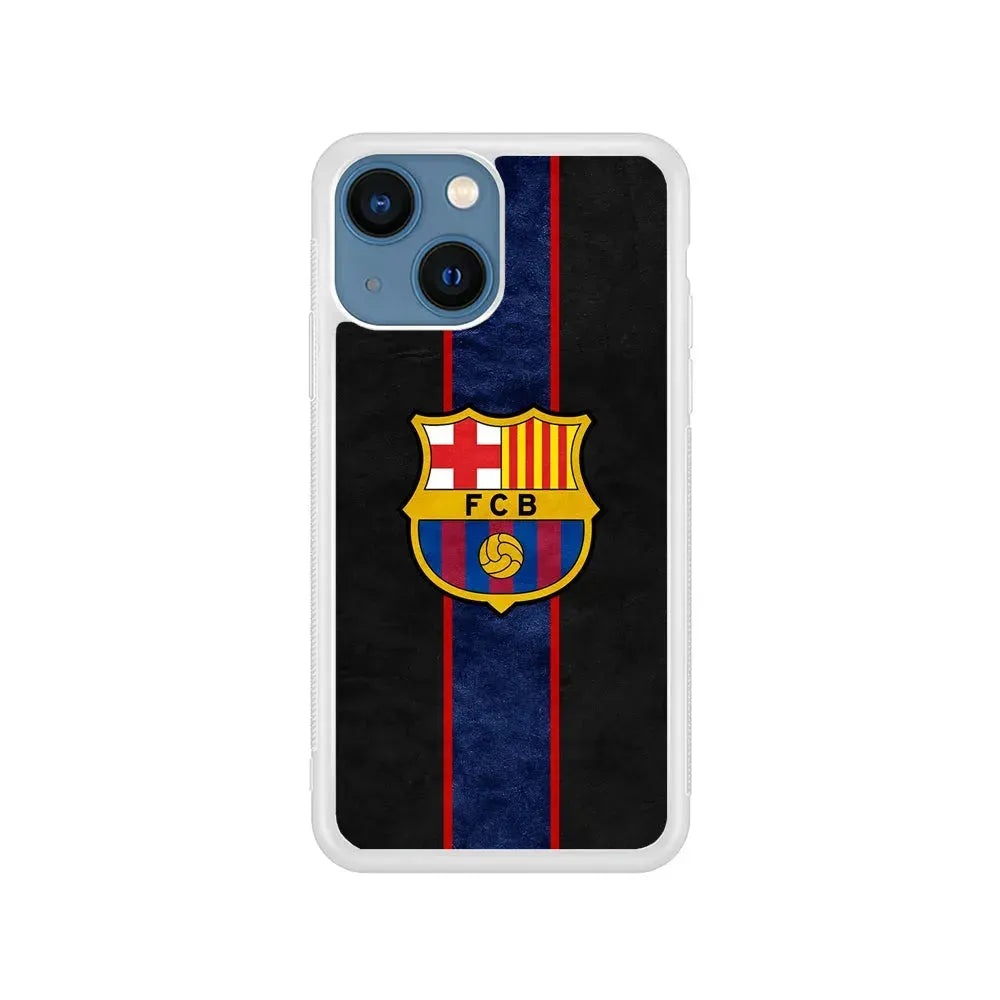 FC Barcelona Football Club iPhone 13 Mini Case-Rubber / White (2D Case)-Xtracase