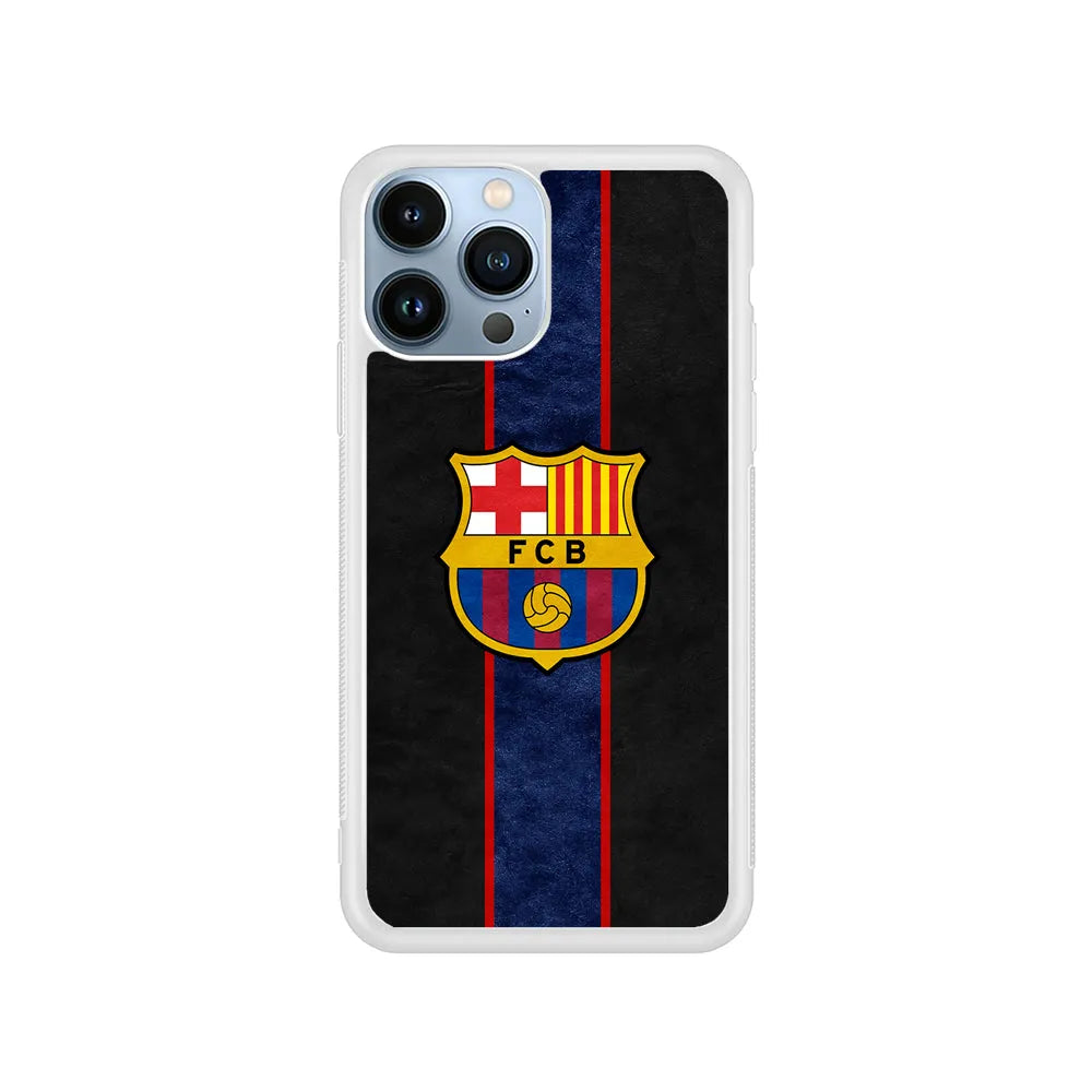 FC Barcelona Football Club iPhone 13 Pro Case-Rubber / White (2D Case)-Xtracase