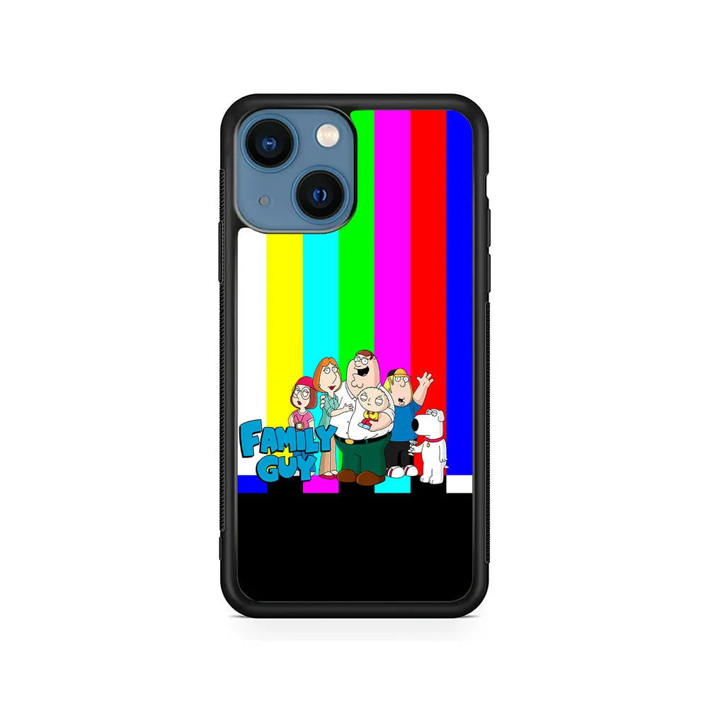 Family Guy Colorful iPhone 15 Plus Case-Rubber / Black (2D Case)-Xtracase