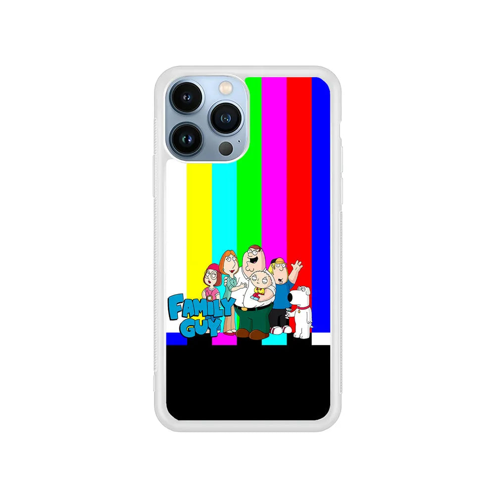 Family Guy Colorful iPhone 13 Pro Max Case-Rubber / White (2D Case)-Xtracase