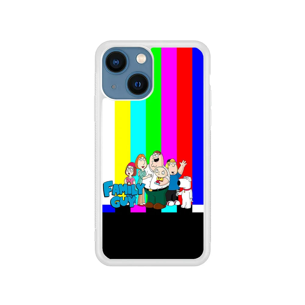 Family Guy Colorful iPhone 15 Case-Rubber / White (2D Case)-Xtracase