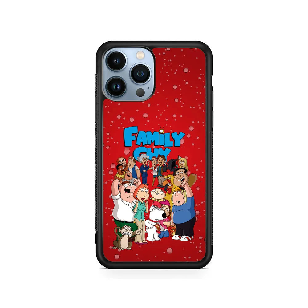 Family Guy Great Team iPhone 13 Pro Max Case-Rubber / Black (2D Case)-Xtracase