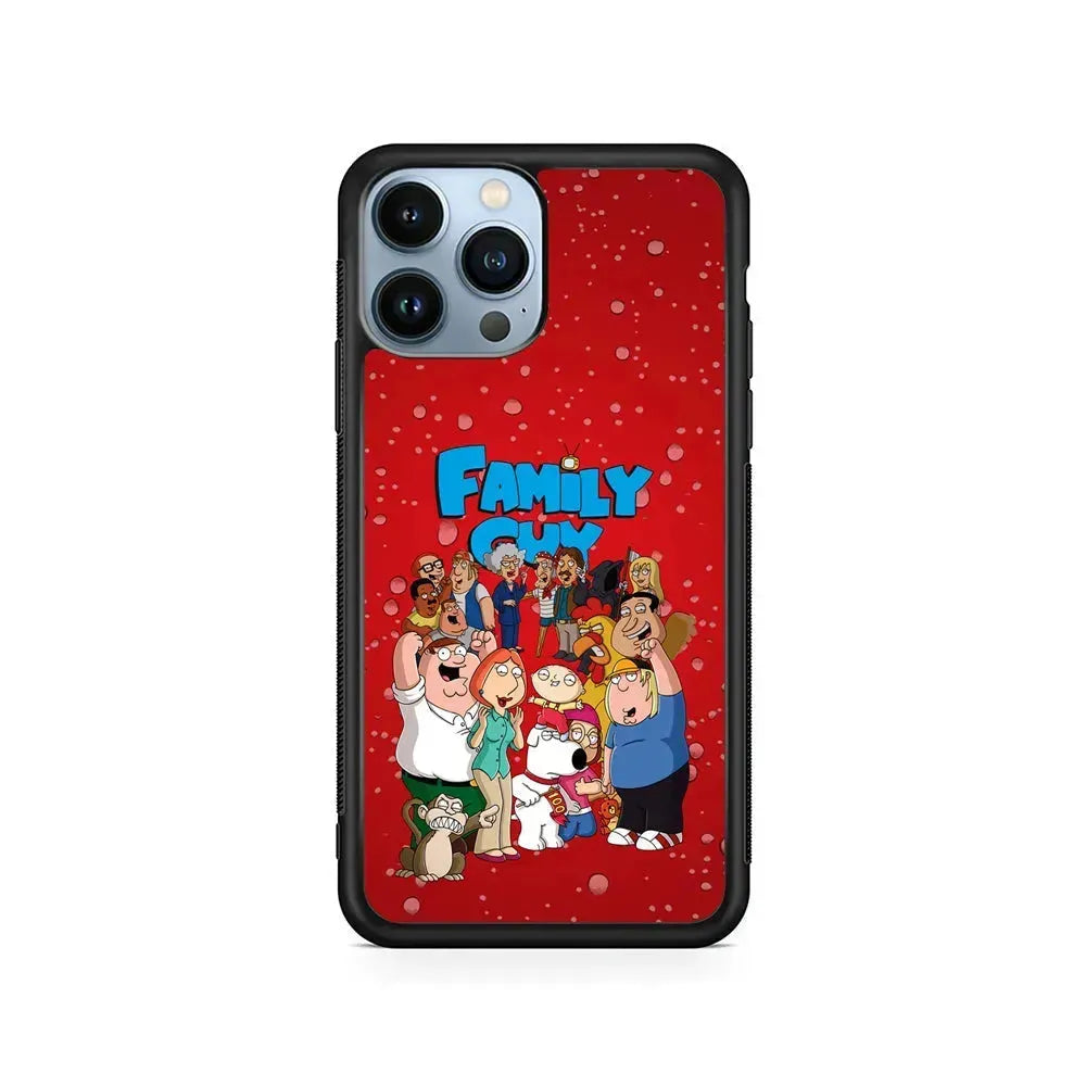 Family Guy Great Team iPhone 15 Pro Max Case-Rubber / Black (2D Case)-Xtracase