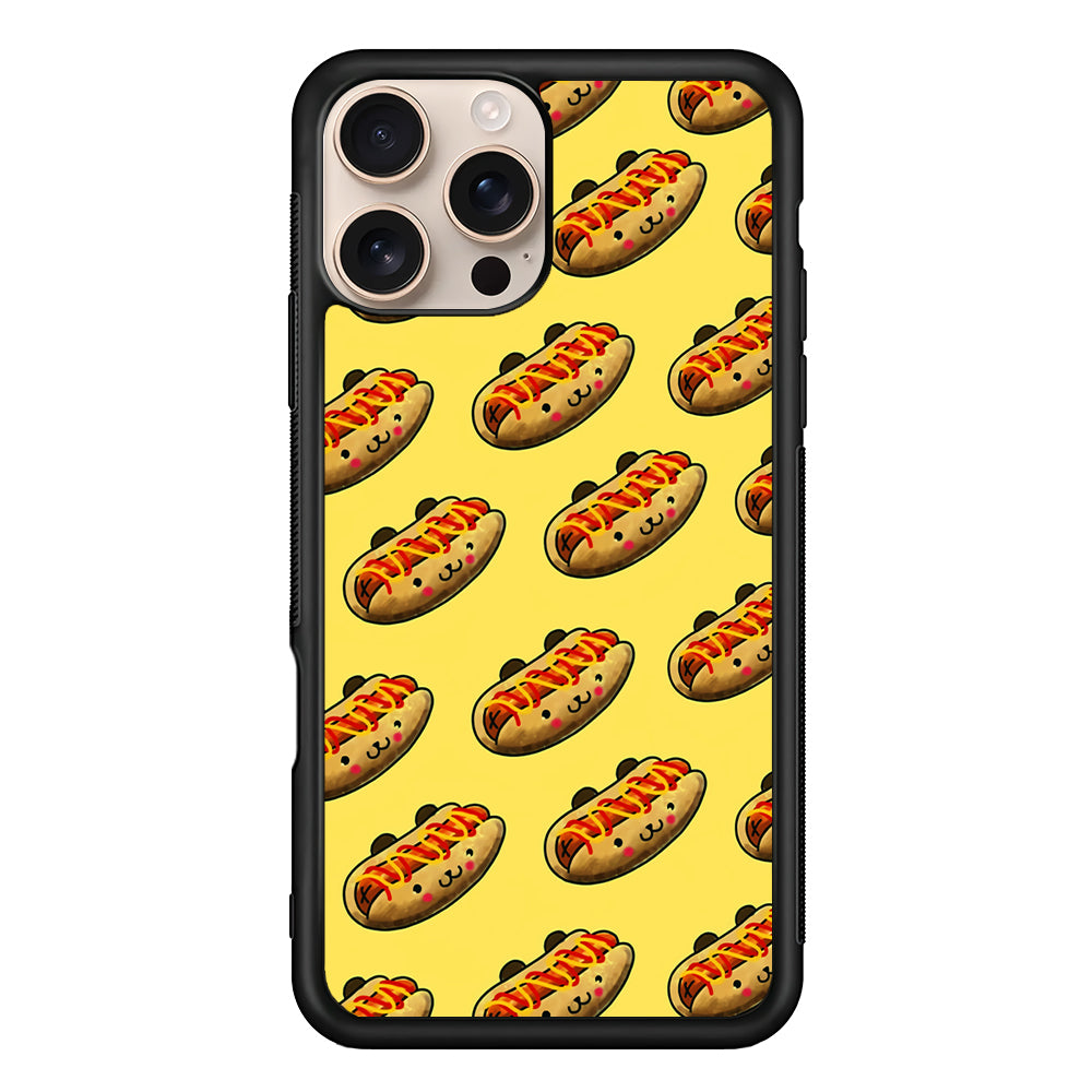 Fast Food Hot Dog Pattern iPhone 16 Pro Case - iPhone 16 Pro