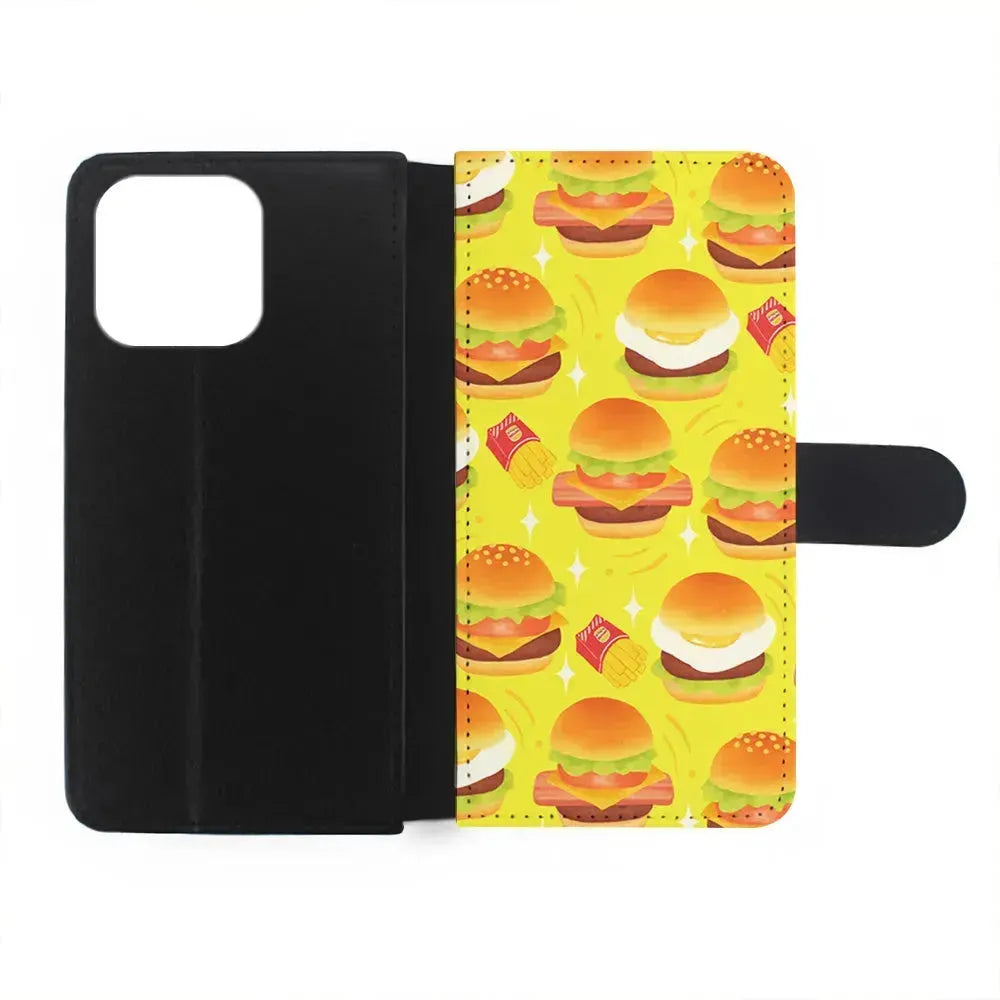 Fast Food Snack Burger iPhone 15 Pro Max Case-Flip Wallet Case-Xtracase