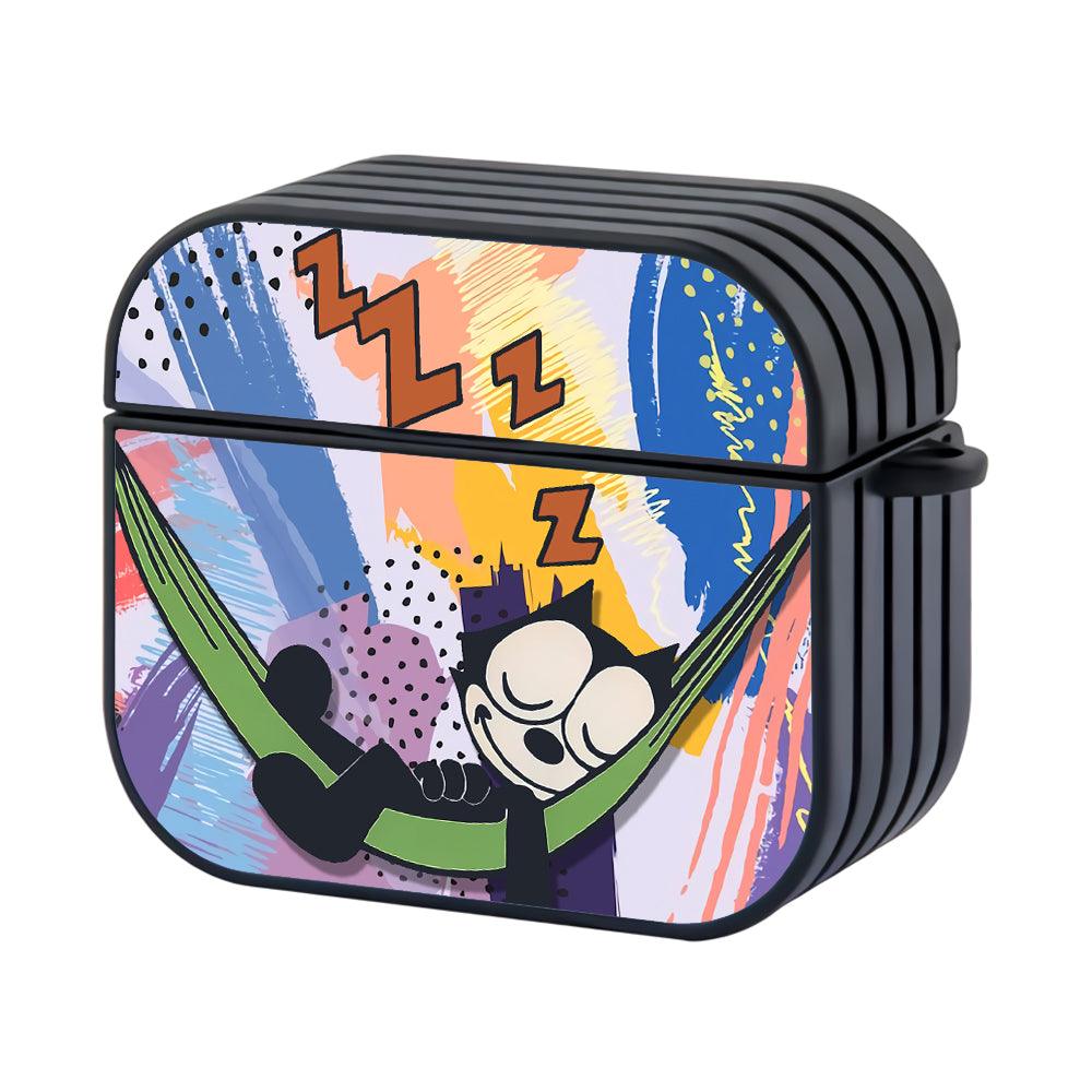 Felix Take a Nap Hard Plastic Case Cover For Apple Airpods 3-Xtracase