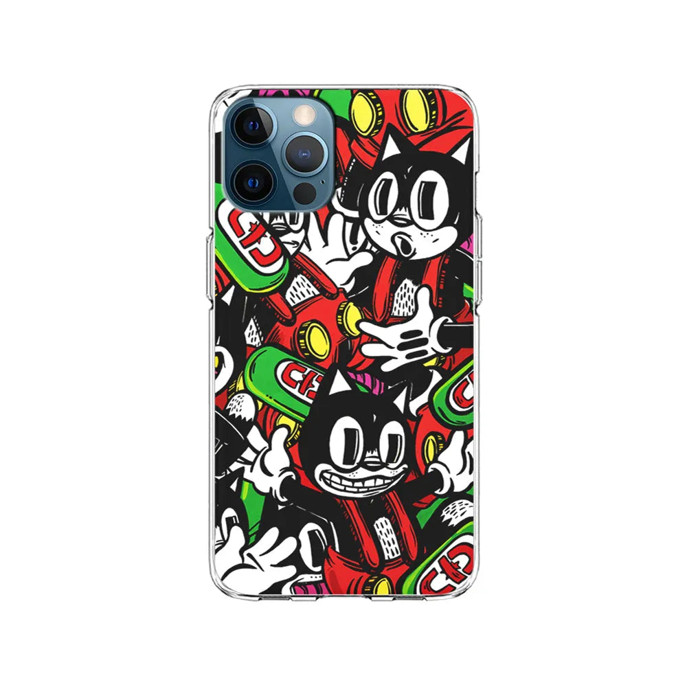 Felix The Cat Club Party iPhone 13 Pro Case-Clear Soft Case-Xtracase