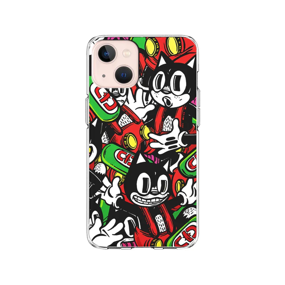 Felix The Cat Club Party iPhone 14 Plus Case-Clear Soft Case-Xtracase