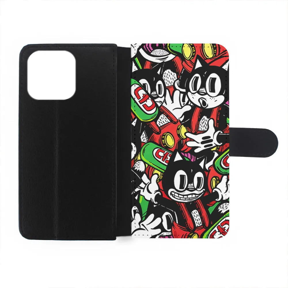 Felix The Cat Club Party iPhone 14 Plus Case-Flip Wallet Case-Xtracase