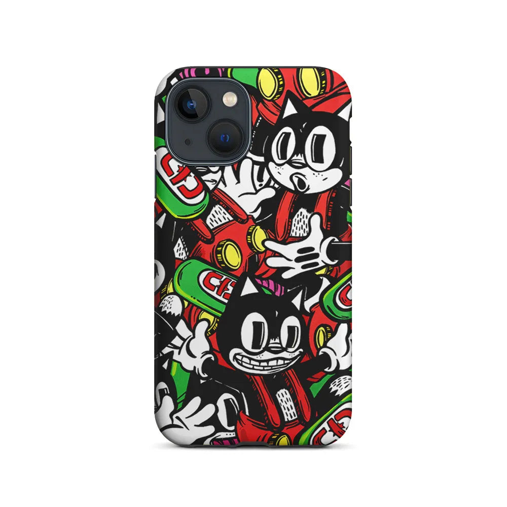 Felix The Cat Club Party iPhone 14 Plus Case-2 in 1 Tough Case-Xtracase