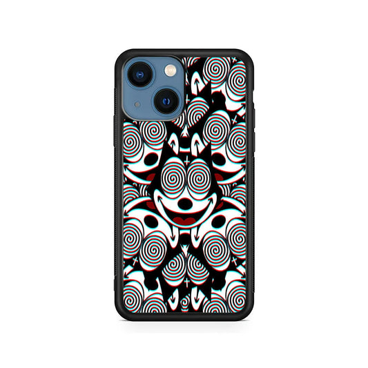 Felix The Cat Hypnotic iPhone 15 Plus Case-Rubber / Black (2D Case)-Xtracase