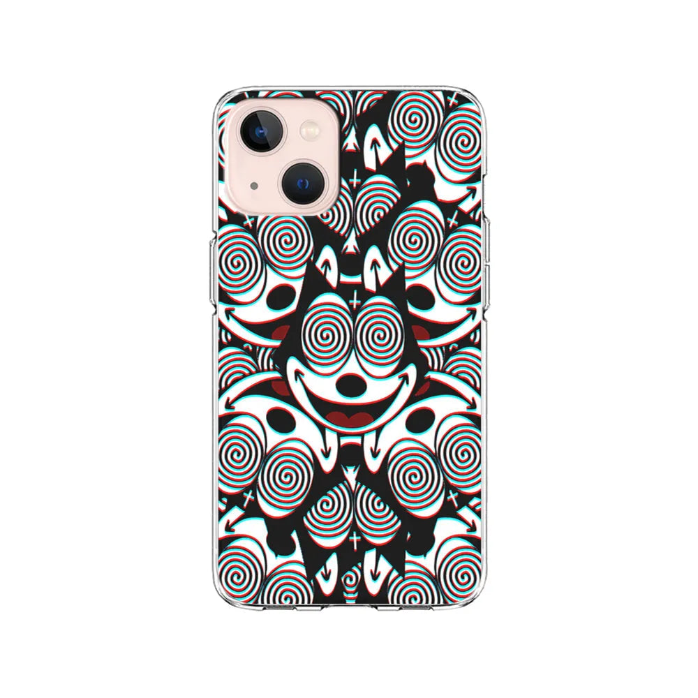 Felix The Cat Hypnotic iPhone 15 Case-Clear Soft Case-Xtracase