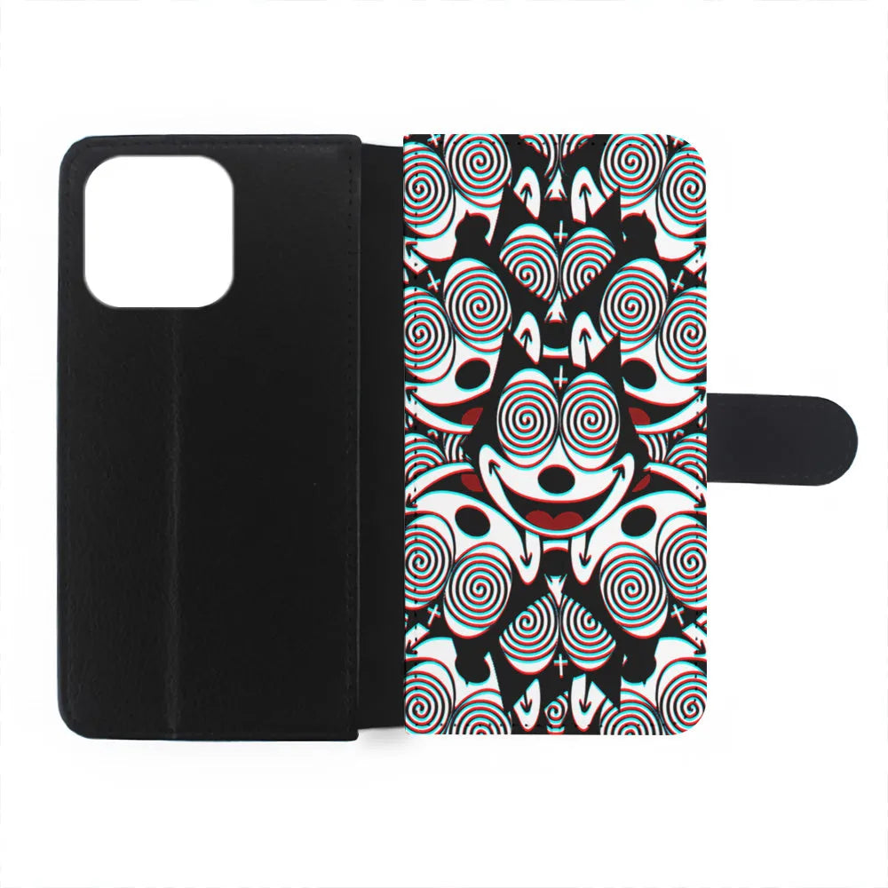 Felix The Cat Hypnotic iPhone 15 Case-Flip Wallet Case-Xtracase