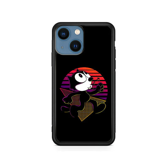 Felix The Cat Whistling iPhone 14 Plus Case-Rubber / Black (2D Case)-Xtracase