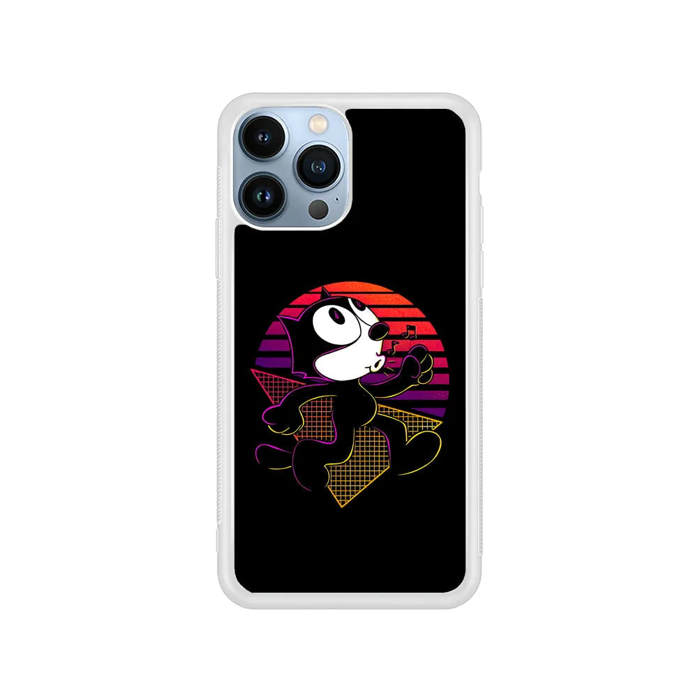 Felix The Cat Whistling iPhone 13 Pro Case-Rubber / White (2D Case)-Xtracase