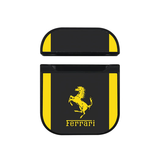 Ferrari Black Stripe Emblem Apple AirPods Case - Xtracase