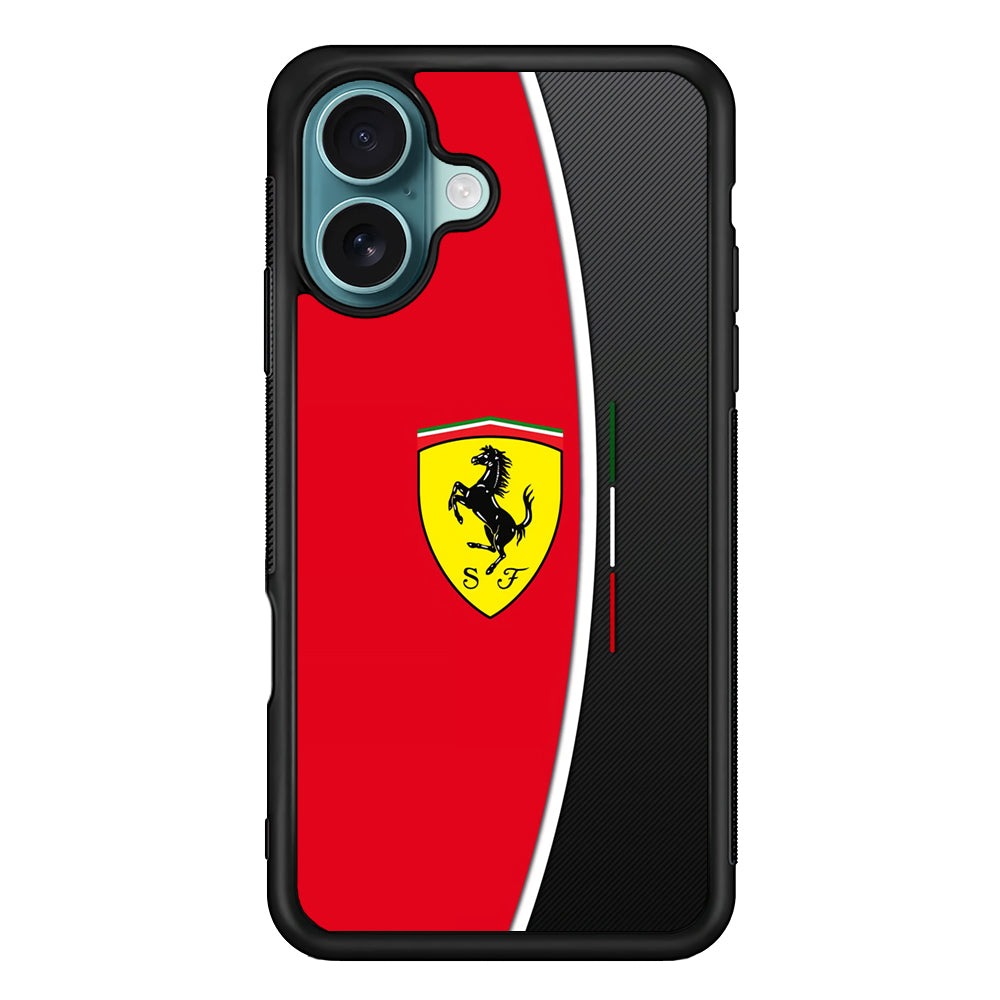 Ferrari Emblem Black Red iPhone 16 Plus Case - Xtracase