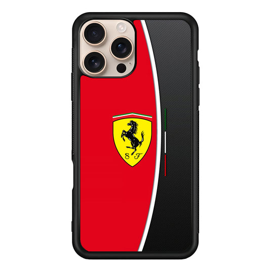 Ferrari Emblem Black Red iPhone 16 Pro Case - Xtracase