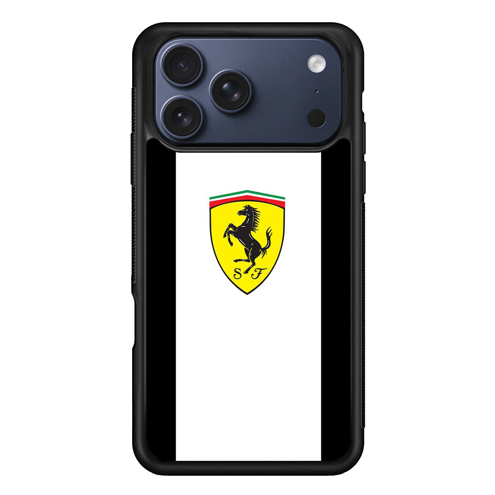 Ferrari White Stripe Emblem iPhone 17 Pro Case - Xtracase