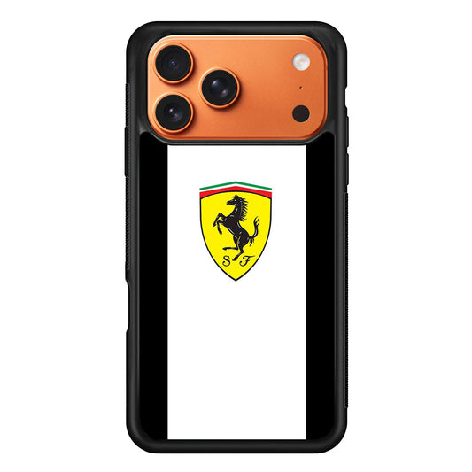 Ferrari White Stripe Emblem iPhone 17 Pro Max Case