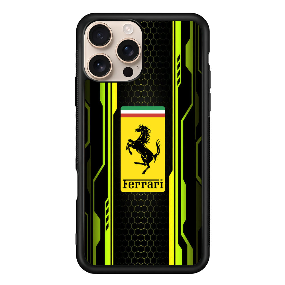 Ferrari Yellow System Line iPhone 16 Pro Max Case - Xtracase
