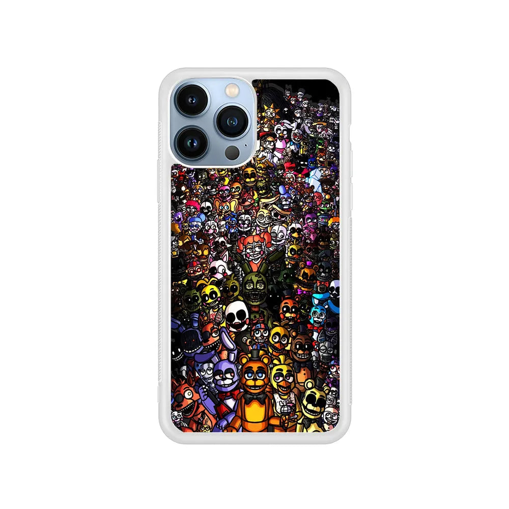 Five Nights at Freddy's Assemble iPhone 13 Pro Case-Rubber / White (2D Case)-Xtracase