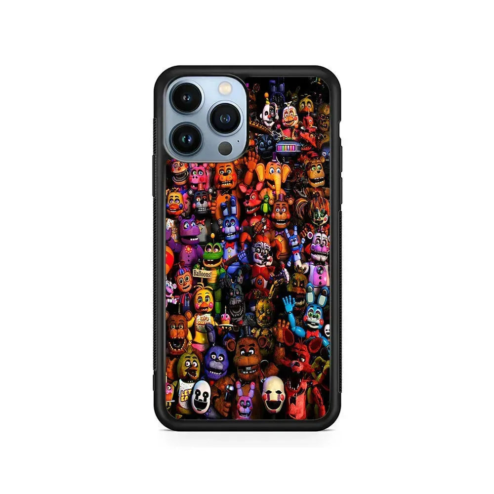 Five Nights at Freddy's FNAF iPhone 15 Pro Max Case-Rubber / Black (2D Case)-Xtracase