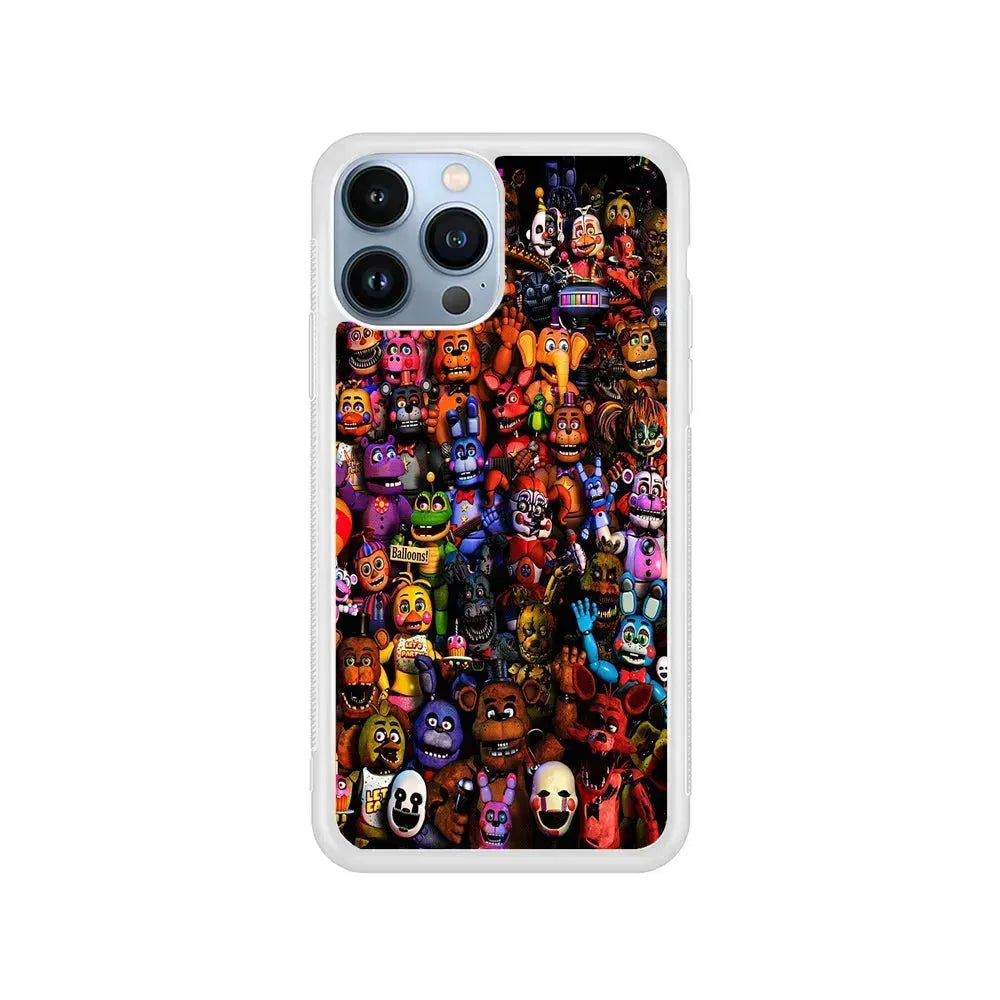 Five Nights at Freddy's FNAF iPhone 15 Pro Max Case-Rubber / White (2D Case)-Xtracase