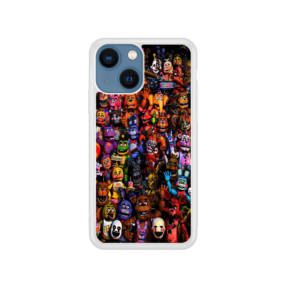 Five Nights at Freddy's FNAF iPhone 15 Plus Case-Rubber / White (2D Case)-Xtracase