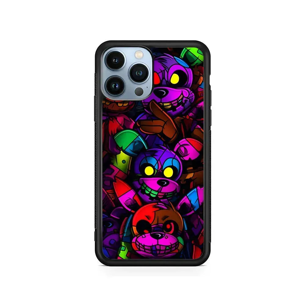 Five Nights at Freddy's Horror iPhone 15 Pro Max Case-Rubber / Black (2D Case)-Xtracase