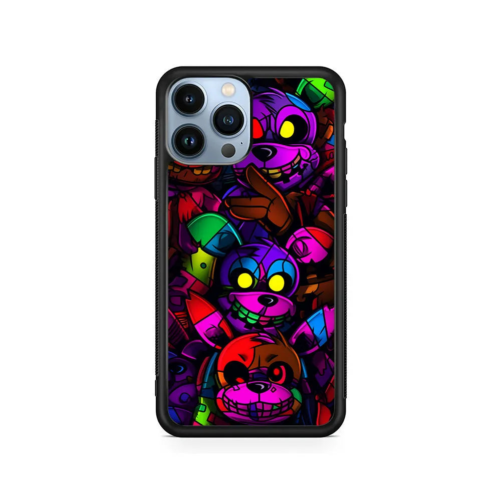 Five Nights at Freddy's Horror iPhone 13 Pro Max Case-Rubber / Black (2D Case)-Xtracase