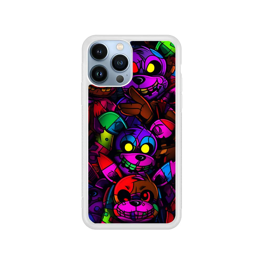 Five Nights at Freddy's Horror iPhone 13 Pro Case-Rubber / White (2D Case)-Xtracase