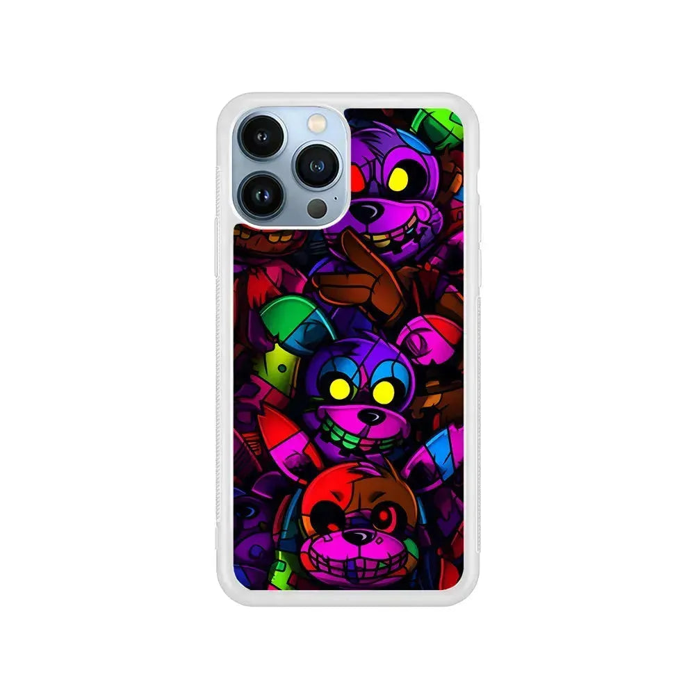 Five Nights at Freddy's Horror iPhone 15 Pro Max Case-Rubber / White (2D Case)-Xtracase