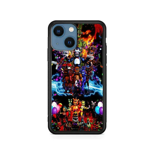 Five Nights at Freddy's Party iPhone 13 Mini Case-Rubber / Black (2D Case)-Xtracase